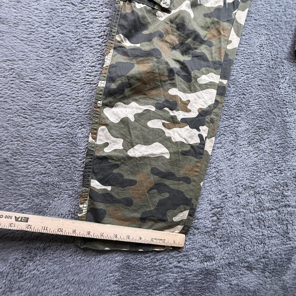 Hollywood Jean People Camo Cargo Jeans Belted Mens 36x31 Straight Loose Fit - Picture 6 of 10